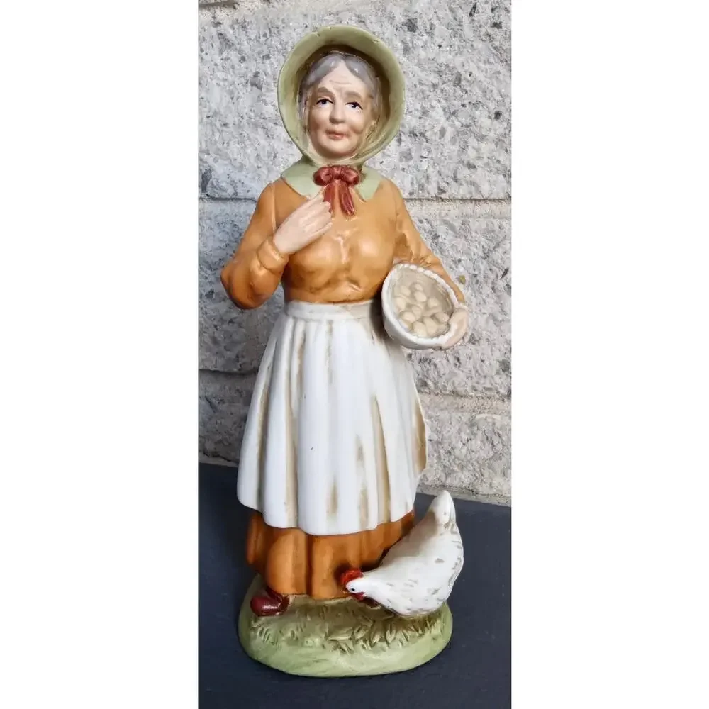 Homco Old Man Woman Duck Farmers #1426/1420 Figurines Chicken 8